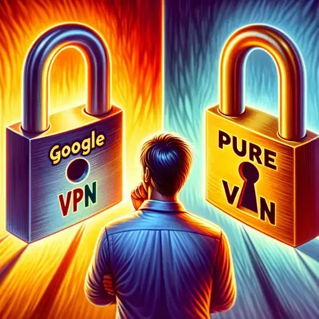 揭開真相：Google One VPN 不及 PureVPN。